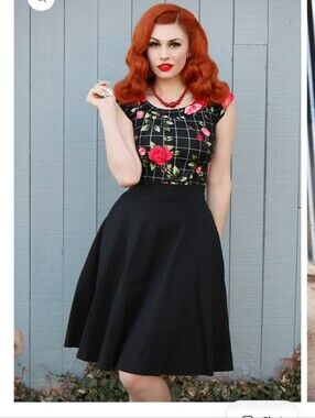Retrolicious Charlotte Skirt in Black